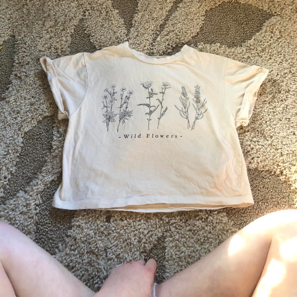 Dirtee Laundry wild flowers cream T-shirt